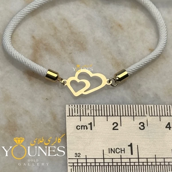 دستبند دوقلب طلا لیزری